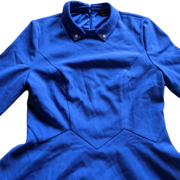 NWOT BirryShop Royal Blue ¾ Sleeve Collar Dress - Women’s Size L (180/100A) - Picture 2 of 8